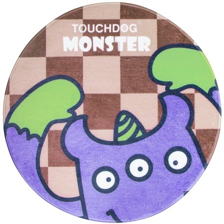 TOUCHDOG Cartoon Three-Eyed Monster Rounded Cat & Dog Mat - Purple Monster - One Size PB105